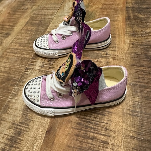 Purple bedazzled encanto inspired converse like toddler sneaker - Picture 4 of 4